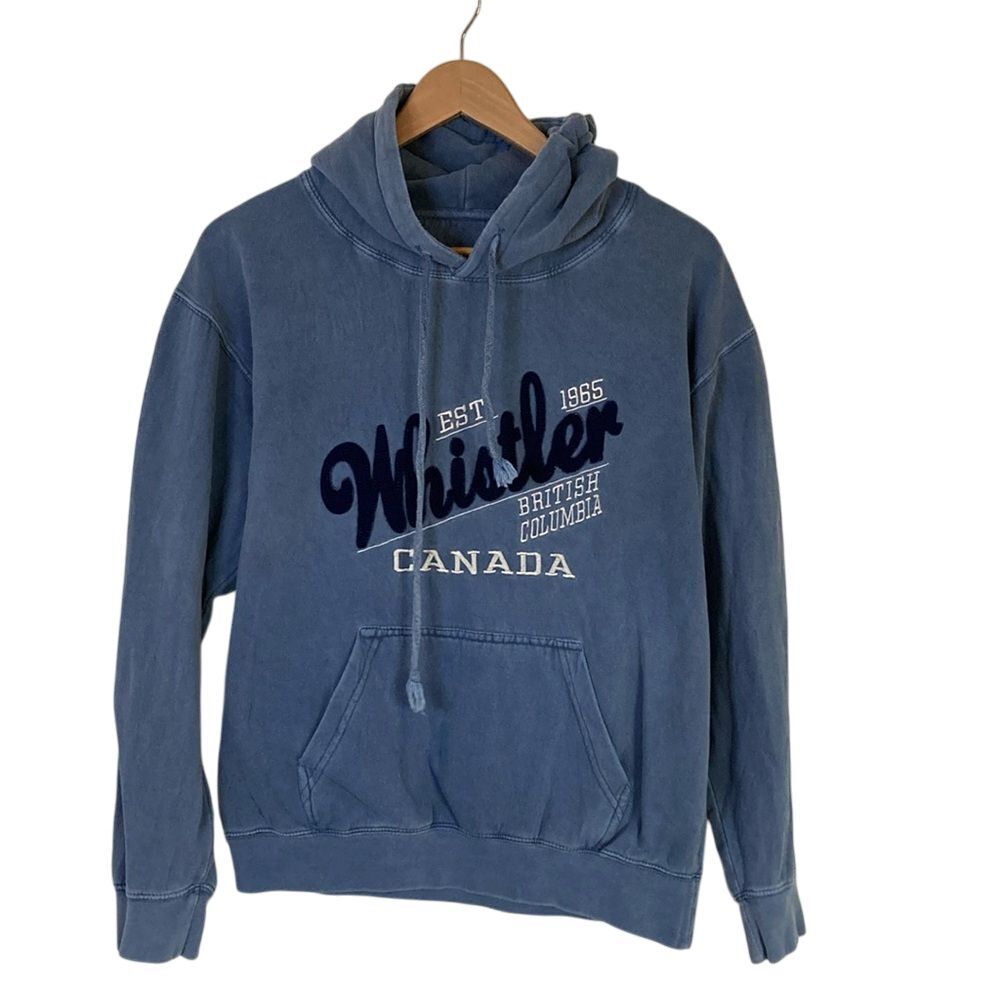 US Vintage Womens Whistler Canada Hoodie Blue Size M Athleisure‎